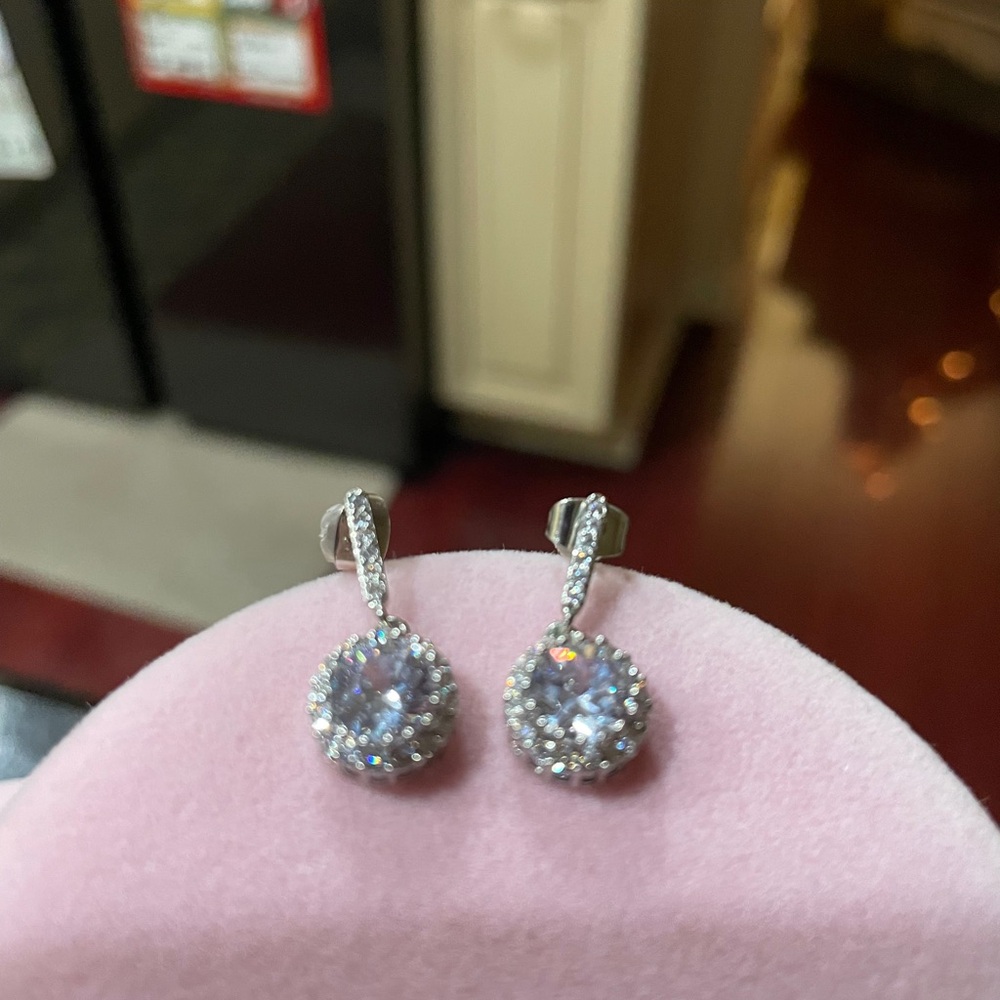 Sparkling Silver Crystal Earrings